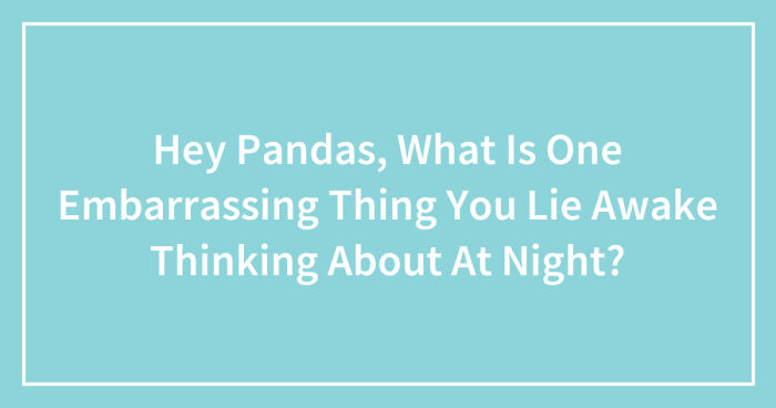 Hey Pandas, What Is One Embarrassing Thing You Lie Awake Thinking About At Night? (Closed)