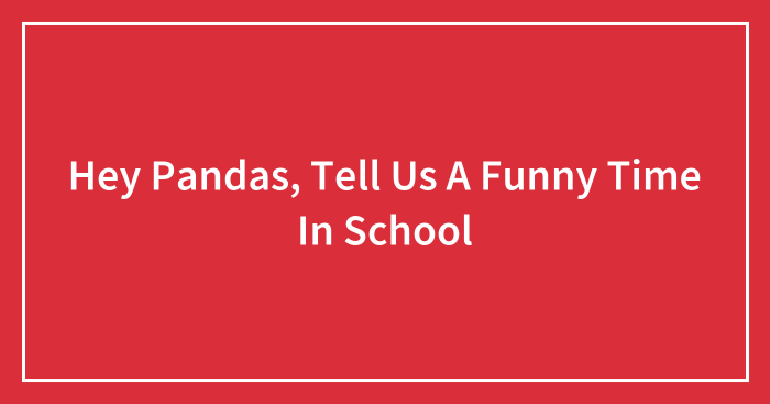 Hey Pandas, Tell Us A Funny Time In School