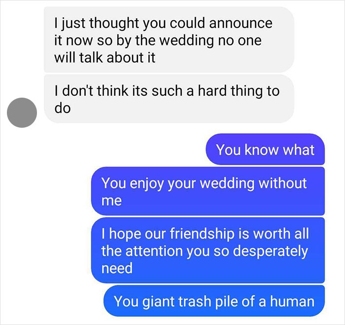 Lunatic Bride Is Scared Her Friend Who Had A Stillbirth Would Steal All The Attention At The Wedding, Gets Dumped By The Groom Lunatic Bride Is Scared Her Friend Who Had A Stillbirth Would Steal All The Attention At The Wedding, Gets Dumped By The Groom