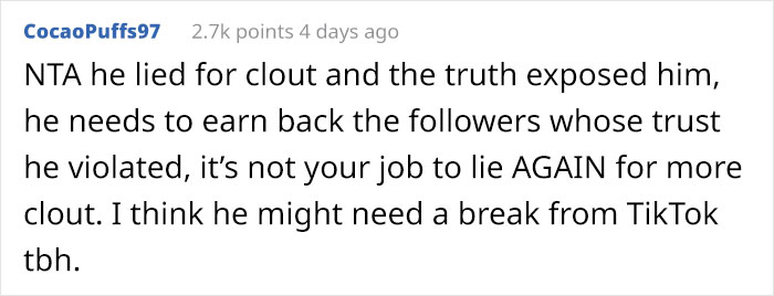 Woman Exposes Her Influencer Boyfriend's Lies, Wonders If She Did The Right Thing Woman Exposes Her Influencer Boyfriend's Lies, Wonders If She Did The Right Thing
