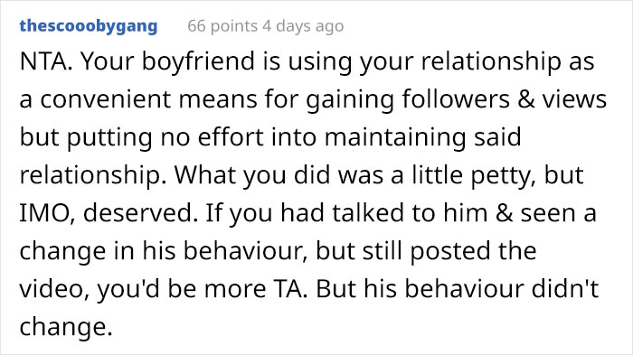 Woman Exposes Her Influencer Boyfriend's Lies, Wonders If She Did The Right Thing