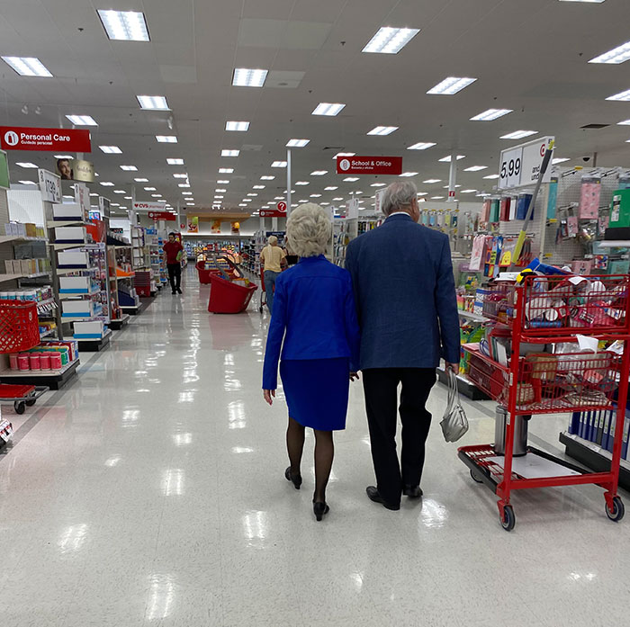 A Sweet Couple Walking Through Target. Made My Heart Happy Seeing Him Holding Her Purse And Then Dressed Up For Valentine’s Day