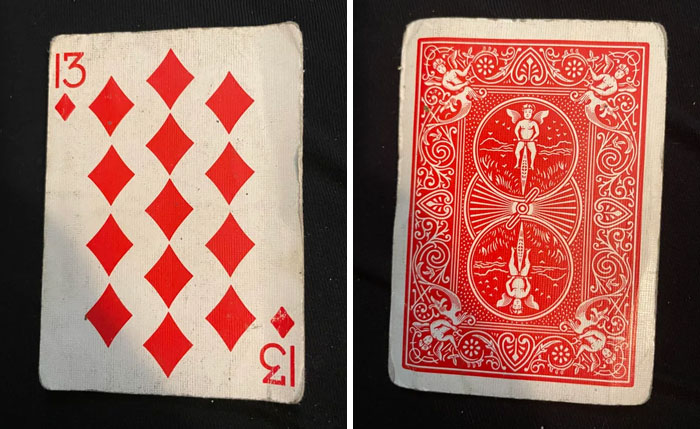 Opened A Used Copy Of Carrie By Stephen King And This Fell Out. Seems To Be A Legitimate Bicycle Card Somehow