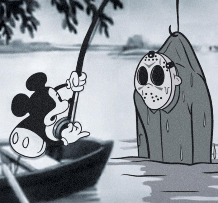 Artist Imagines Iconic Horror Characters In Classic Disney’s Mickey Mouse (15 Pics)