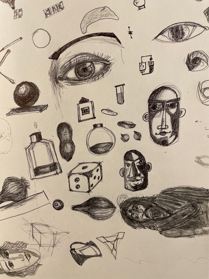 Picture Itself Isnt Scary But A Very Nervous Meeting When I Doodled It. Spooks Me When I See It