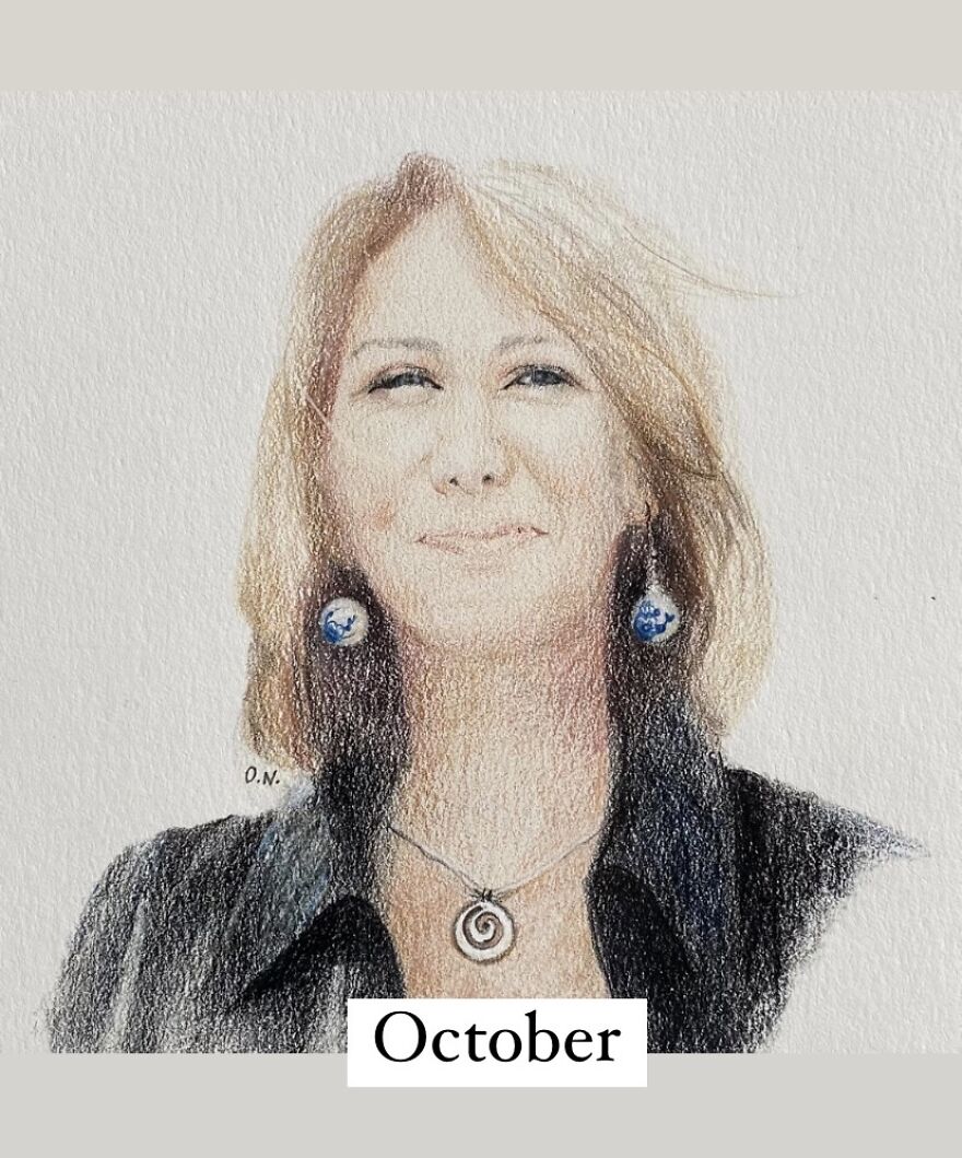 I Used Colored Pencils To Make 12 Portraits Of My Friends For A Whole Year