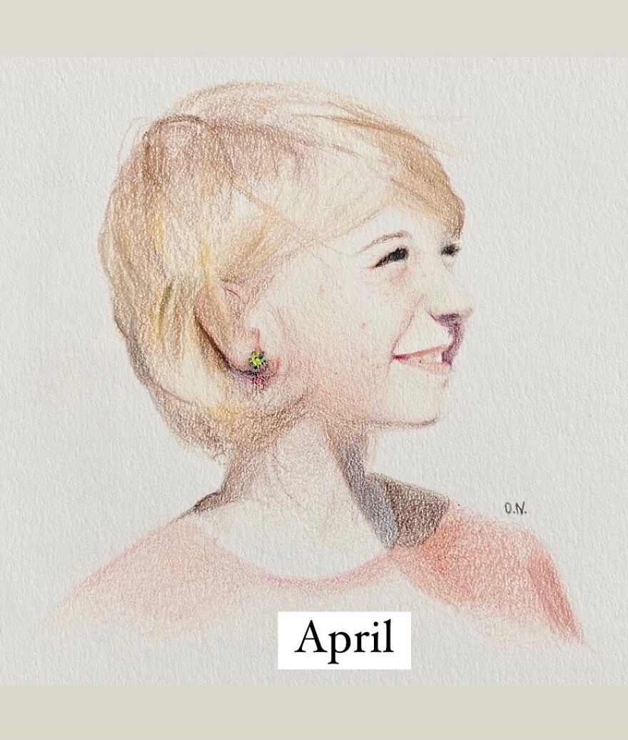 I Used Colored Pencils To Make 12 Portraits Of My Friends For A Whole Year