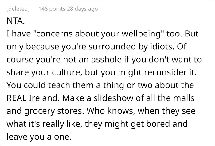 Irish Teen Gets Annoyed By Americans Asking Her Stupid Questions So She Refuses To Give Her Class A Presentation Of Her Culture Irish Teen Gets Annoyed By Americans Asking Her Stupid Questions So She Refuses To Give Her Class A Presentation Of Her Culture