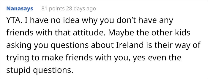Irish Teen Gets Annoyed By Americans Asking Her Stupid Questions So She Refuses To Give Her Class A Presentation Of Her Culture