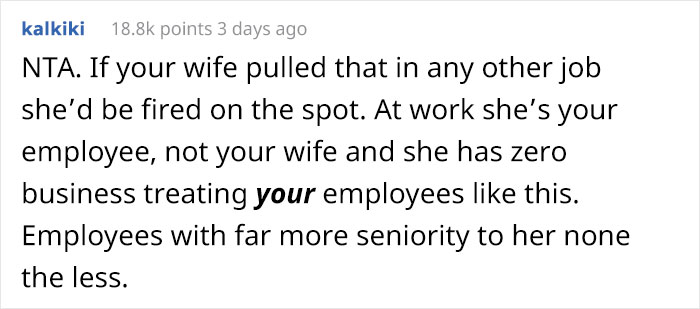 Man Sees His Wife Berating His Employee Who Made A Mistake, Reminds Her She's "Not The Boss" And Tells Her To Leave Man Sees His Wife Berating His Employee Who Made A Mistake, Reminds Her She's "Not The Boss" And Tells Her To Leave