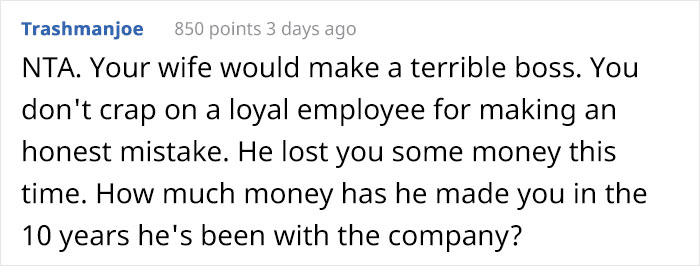 Man Sees His Wife Berating His Employee Who Made A Mistake, Reminds Her She's "Not The Boss" And Tells Her To Leave Man Sees His Wife Berating His Employee Who Made A Mistake, Reminds Her She's "Not The Boss" And Tells Her To Leave