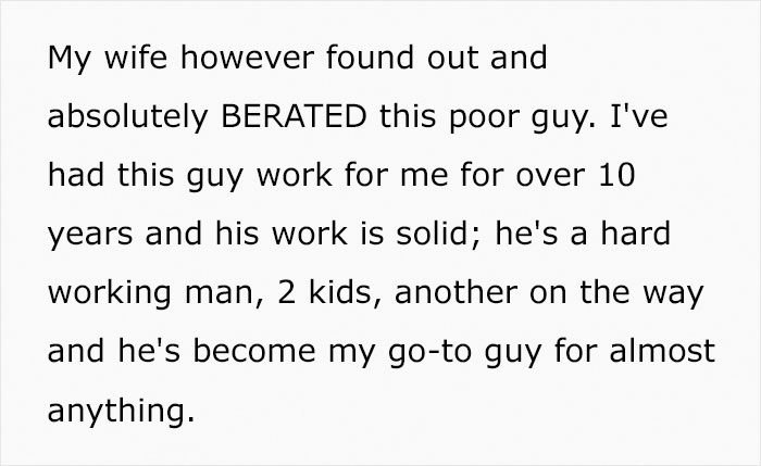 Man Sees His Wife Berating His Employee Who Made A Mistake, Reminds Her She's "Not The Boss" And Tells Her To Leave Man Sees His Wife Berating His Employee Who Made A Mistake, Reminds Her She's "Not The Boss" And Tells Her To Leave
