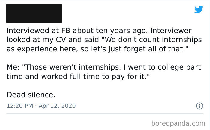 We Don’t Count Internships As Experience Here, So Let’s Just Forget All Of That
