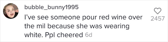 Mother-In-Law Wears White To Her Son's Wedding, Bride Pays Server After She Ruins Her Dress