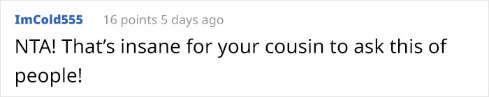 Woman Refuses To Contribute $500 To Fund Her Cousin's Wedding, Family Drama Ensues