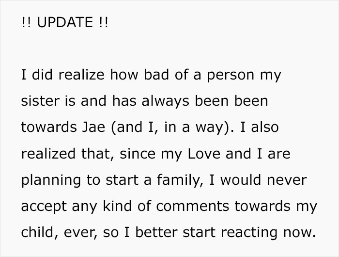 Woman Keeps Making Racist Jokes About Her Sister's Korean BF, Gets Banned From Their Wedding Woman Keeps Making Racist Jokes About Her Sister's Korean BF, Gets Banned From Their Wedding