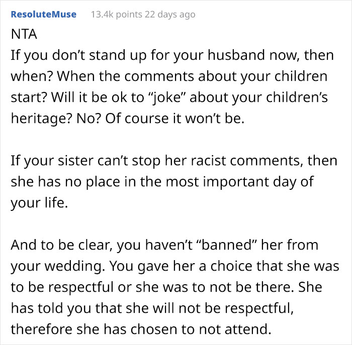 Woman Keeps Making Racist Jokes About Her Sister's Korean BF, Gets Banned From Their Wedding Woman Keeps Making Racist Jokes About Her Sister's Korean BF, Gets Banned From Their Wedding