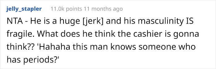 Boyfriend Storms Off After Girlfriend Calls Out His Fragile Masculinity For Refusing To Buy Her Pads Boyfriend Storms Off After Girlfriend Calls Out His Fragile Masculinity For Refusing To Buy Her Pads