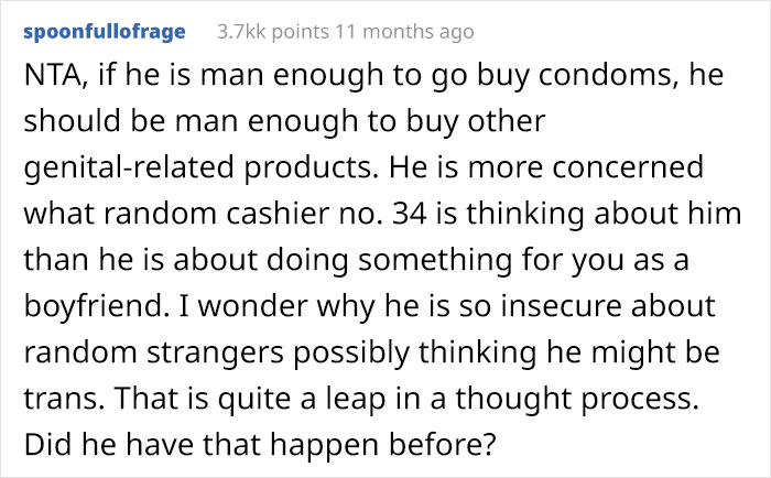 Boyfriend Storms Off After Girlfriend Calls Out His Fragile Masculinity For Refusing To Buy Her Pads Boyfriend Storms Off After Girlfriend Calls Out His Fragile Masculinity For Refusing To Buy Her Pads