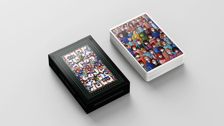 A Custom-Designed Set Of Corona Themed Playing Cards With 52 Illustration & Stories Inspired By True Rvents