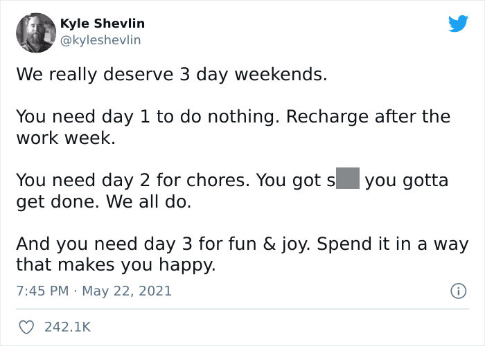 Thousands Are Agreeing With This Guy Saying We Deserve To Have A 3-Day Weekend
