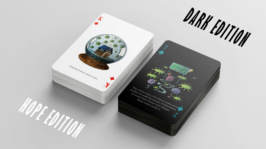 A Custom-Designed Set Of Corona Themed Playing Cards With 52 Illustration & Stories Inspired By True Rvents