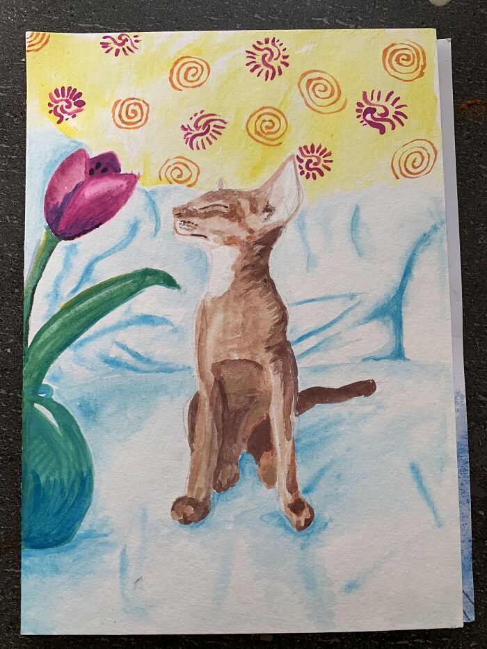 I Am Learning To Watercolor. I Have Started By Trying To Sort Of Copy A Nice Photo. This Is One Of Them That Makes Me Happy