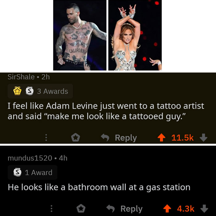 On Adam Levine's Tattoos