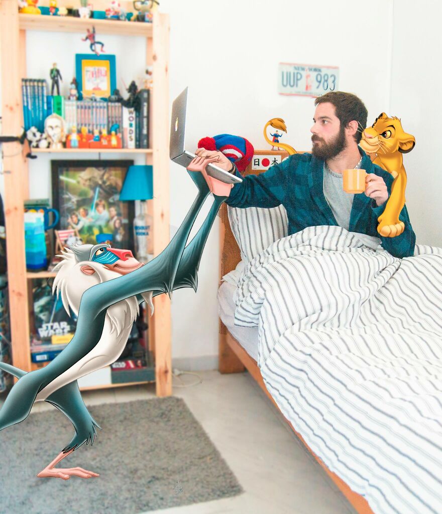 This Guy Keeps Bringing Disney Characters Into The Real World And The Result Couldn't Be More Hilarious (52 New Pics)