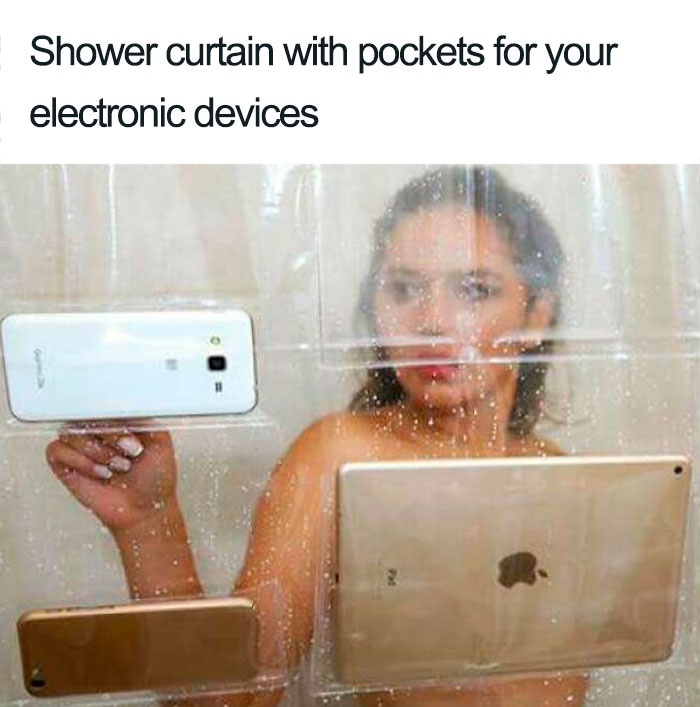 Shower Curtain With Pockets