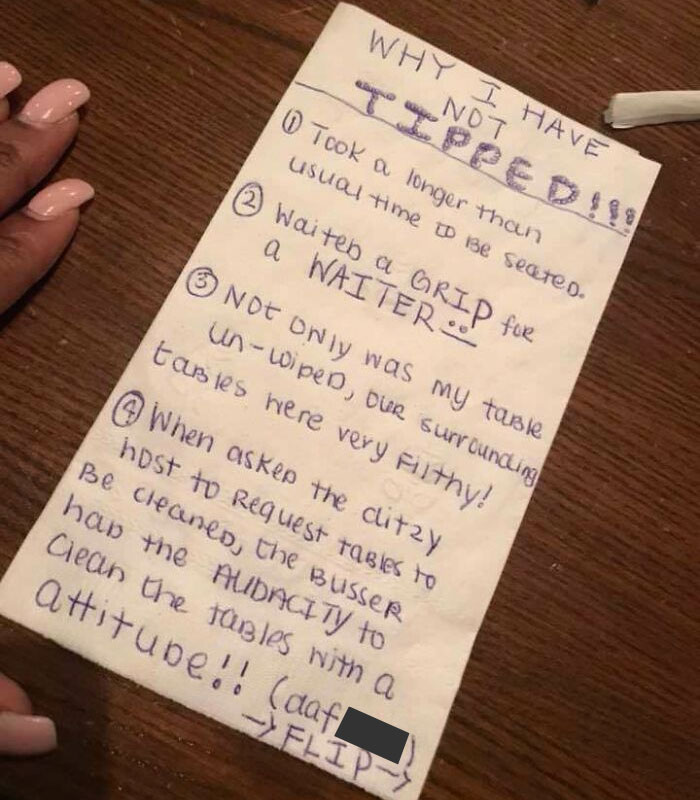 "Why I Have Not Tipped!!!"