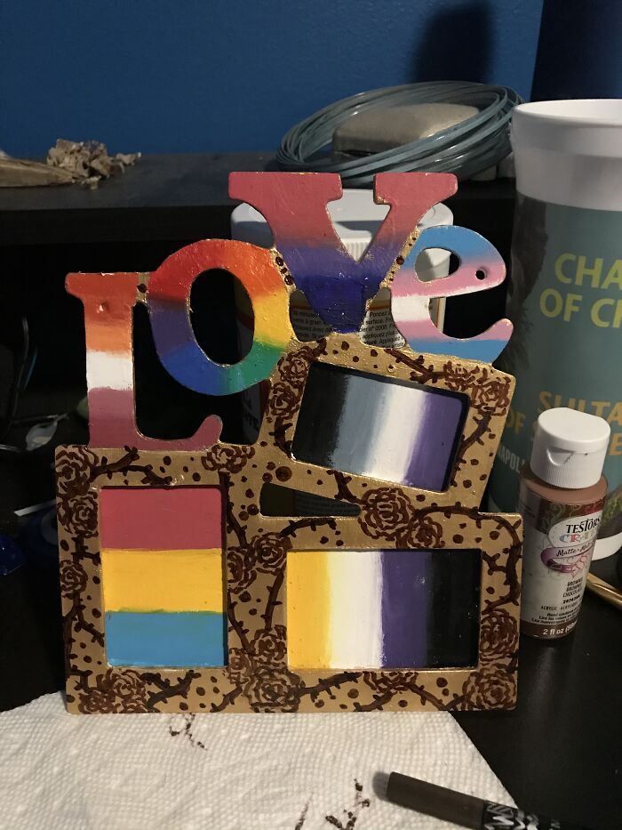 #1 A Small Picture Frame. I Didn’t Have Pictures So I Made It Pride! 😊