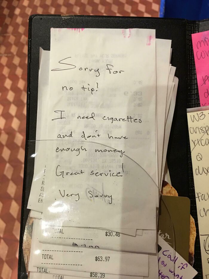 No Tip Because He Needs To Buy Cigarettes... Cool