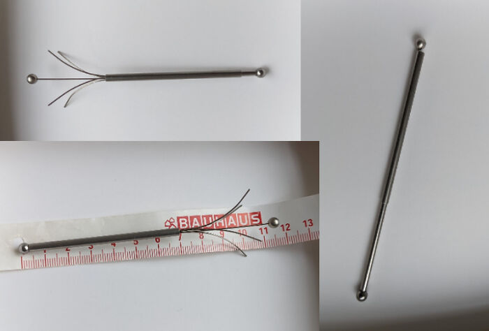 Witt I Found In A Handbag? It's Made Of Metal, And Both Balls Are Glued Fast. The Bar Moves. The 4 Ends Are Not Rounded, Just Clipped