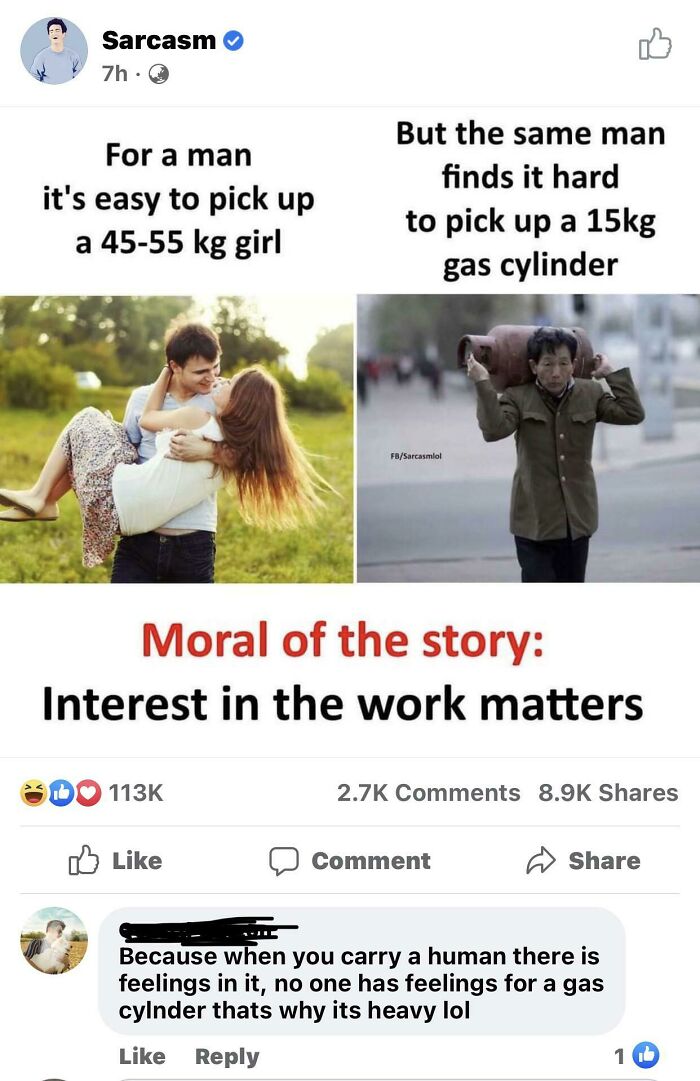 Its Literally Posted By A Page Called “Sarcasm”