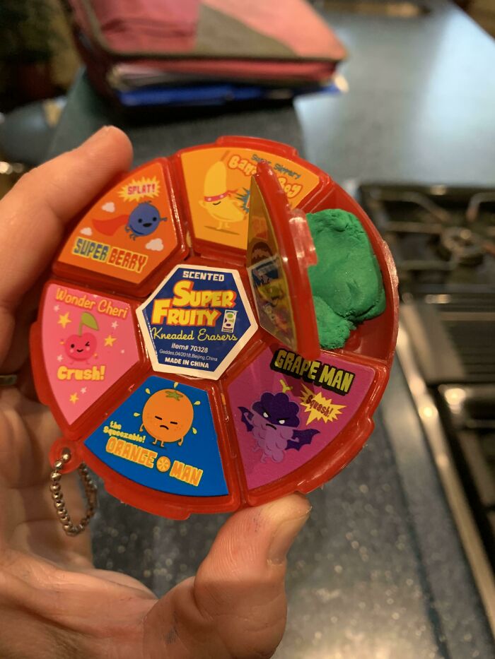 Super Fruity... Kneadable Erasers. Each One Has A Different Fruit Smell. Sold At Elementary School Book Fair