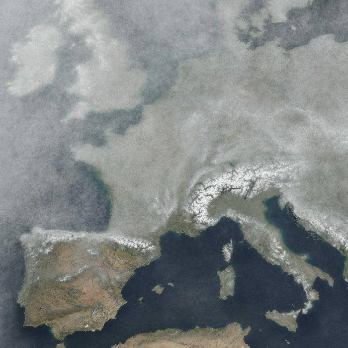 Average Colors Of Western Europe As Seen From Space During 2018 (Map By Johannes Kroeger, Link In The Comments)