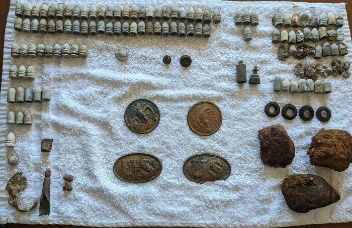 I Thought My Day At My Civil War Permission Yesterday Was Nuts But That Was Nothing Compared To Today's Finds. Found A Creek On The Back Of The Property And Decided To Detect Down In It And That Was A Great Decision Apparently