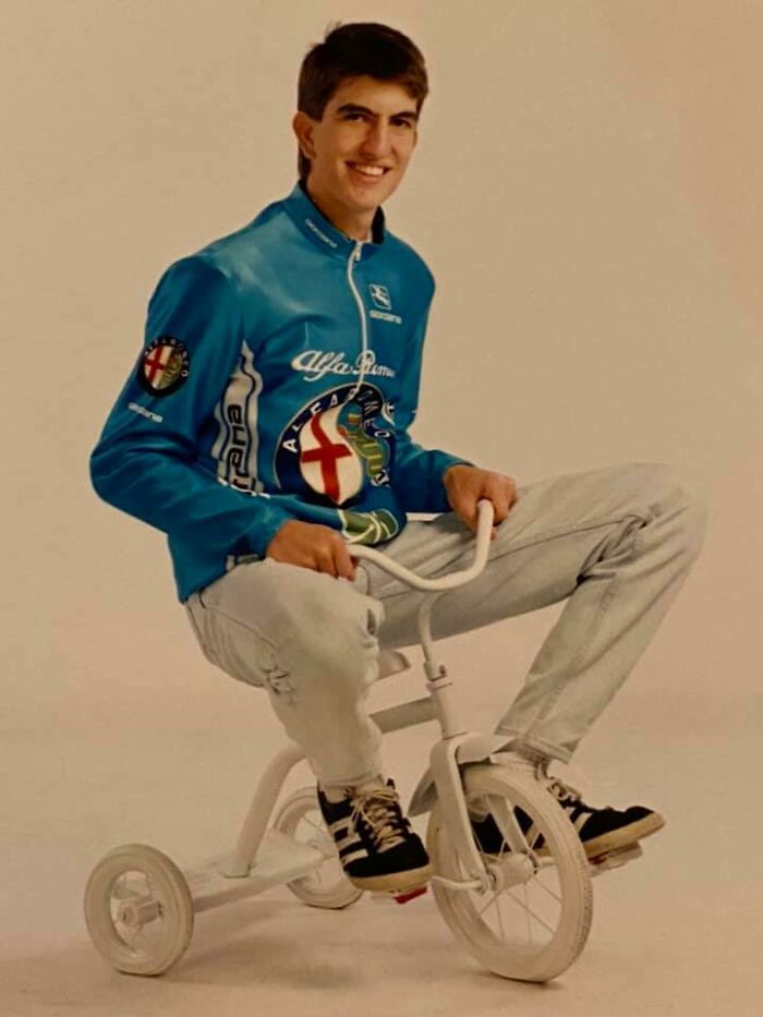 In High School, I Lost My Driver's License And Was Really Into Alfa Romeos. So, I Thought This Senior Picture Would Be Both Funny And Cool