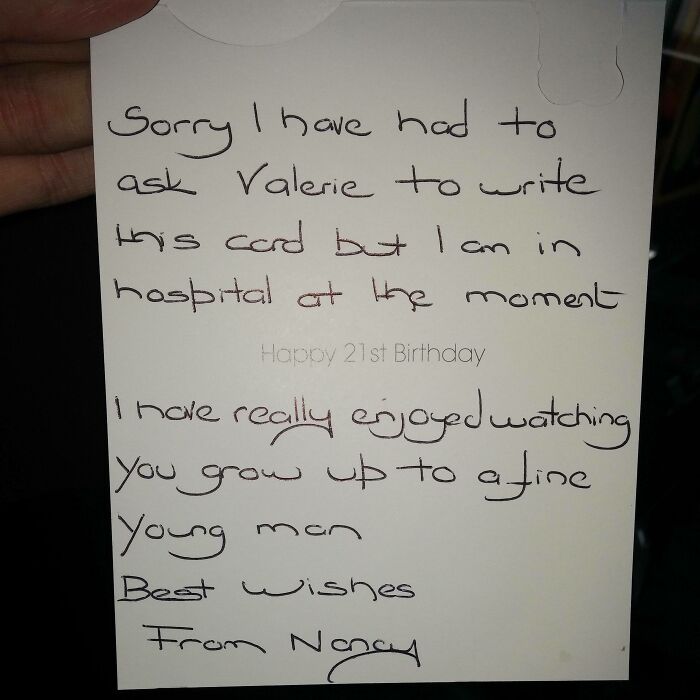 So My 102 Year Old Neighbour Was Admitted To Hospital With A Stroke And She Still Remembered My 21st