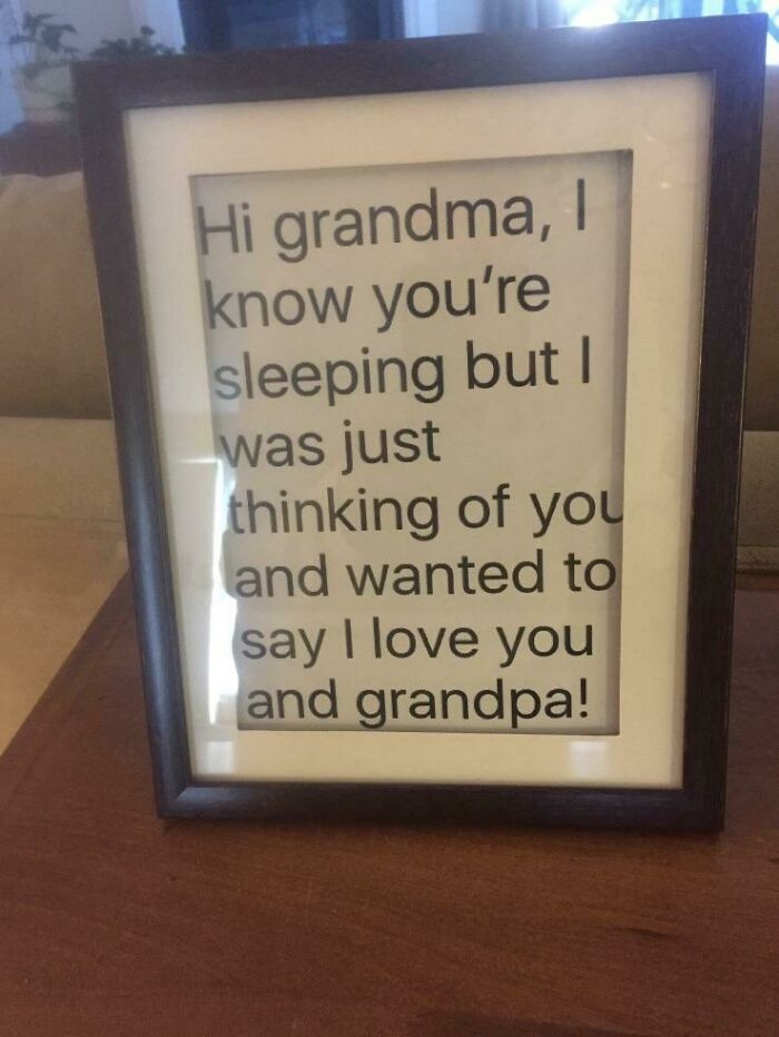 Sent A Text To My Grandparents, They Were So Happy They Framed It