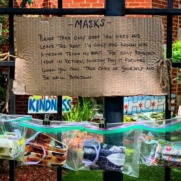 Wholesome Neighbor Giving Away Masks In Bucktown
