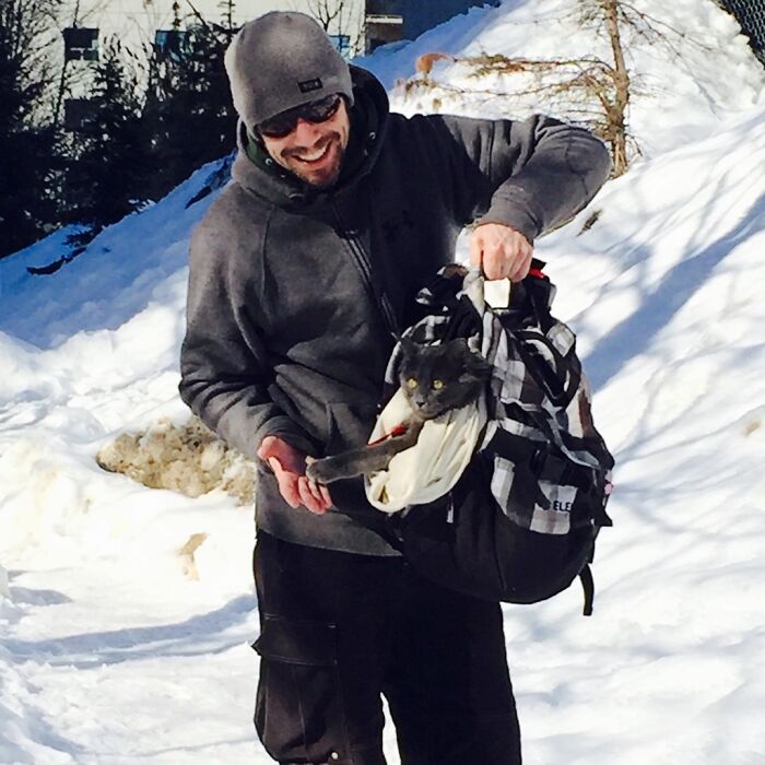 High Five For Being Carried Around On The "Walk". He's A Little Spoiled