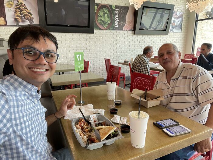 I Just Had Lunch With An Iranian Friend Who Is Workplace Neighbor. Just Two Immigrants Sharing Their Food And Culture Over Lunch