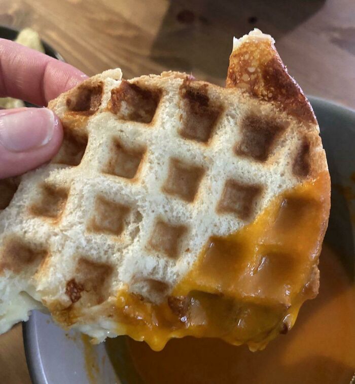 I Swear By Grilled Cheese In A Waffle Iron. Faster, Less Greasy And Some Yummy Pockets For Soup