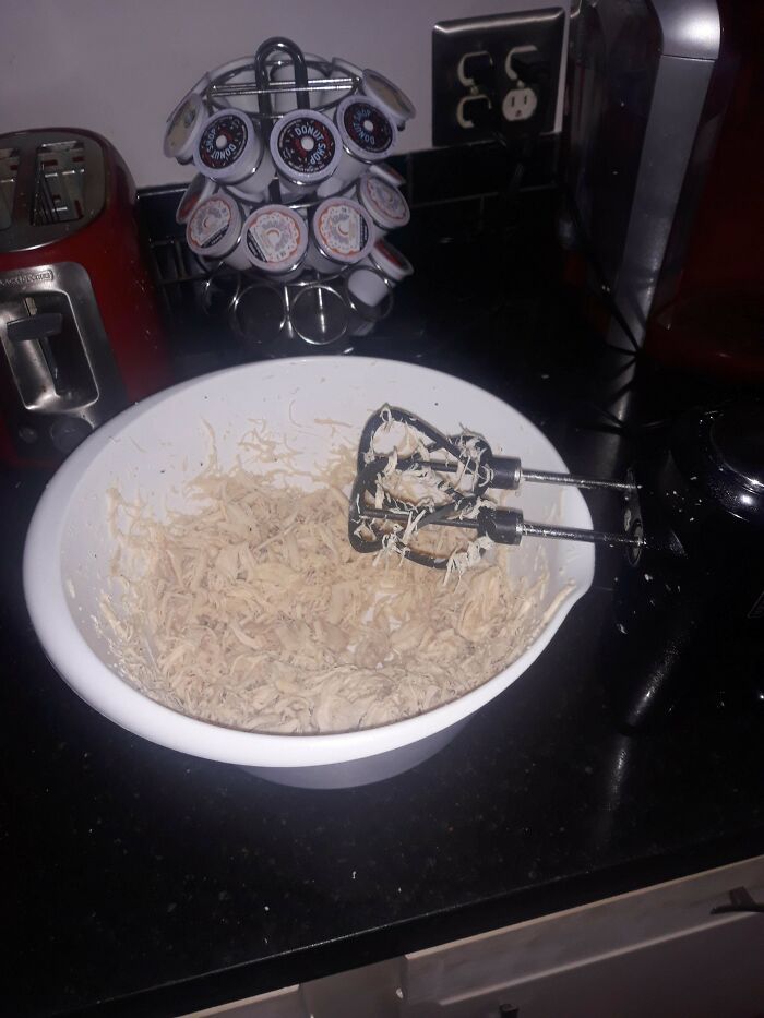 You Can Use A Hand Mixer To Easily Shred Chicken Breasts. It Worked Better Than I Expected