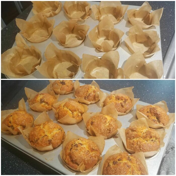 Use A 5"X5" Piece Of Baking Paper If You Don't Have Muffin Liners. Quick And Easy Release, You Don't Have To Grease With Butter & They Look So Pretty Too