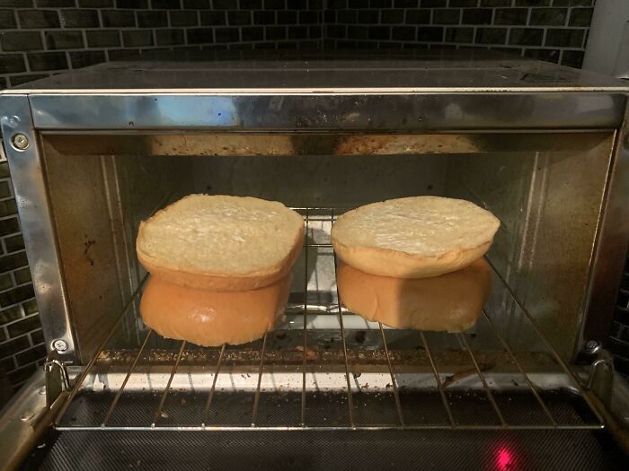 Perfect Buns! Spread A Little Mayo On The Inside Then Stack So The Outside Is In The Middle. Toasty Inside, Soft Outside- Try It!