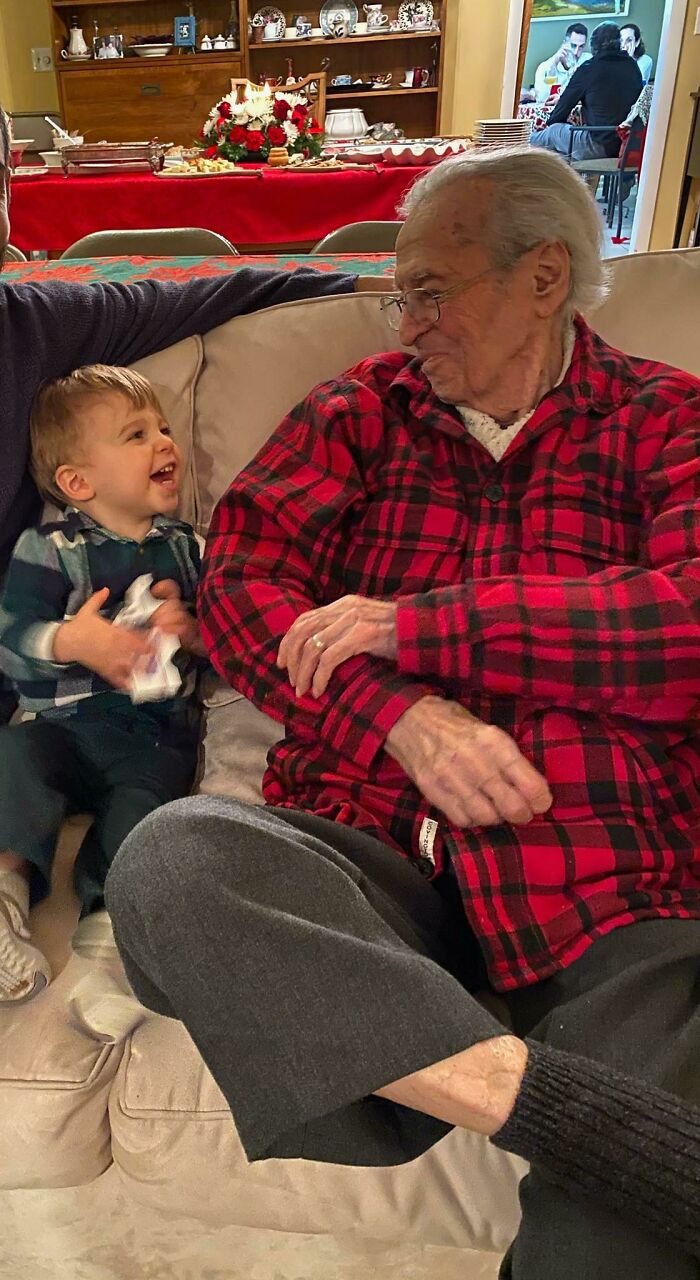 There Is Almost Exactly 100 Years Of Age Between My Son (2) And My Grandfather (102)