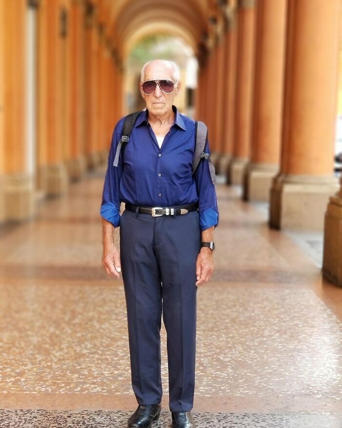 My Grandfather Lost My Grandmother In February. He Decided To Get Out More. Here He Is In Milan Living His Best Life